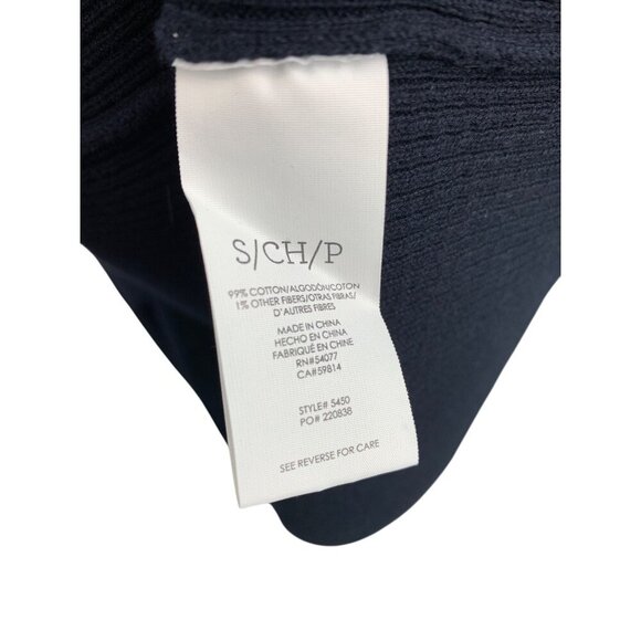 Cabi Womens Ribbed Knit Long Cardigan Sweater S Navy Blue Button Front - Picture 5 of 5